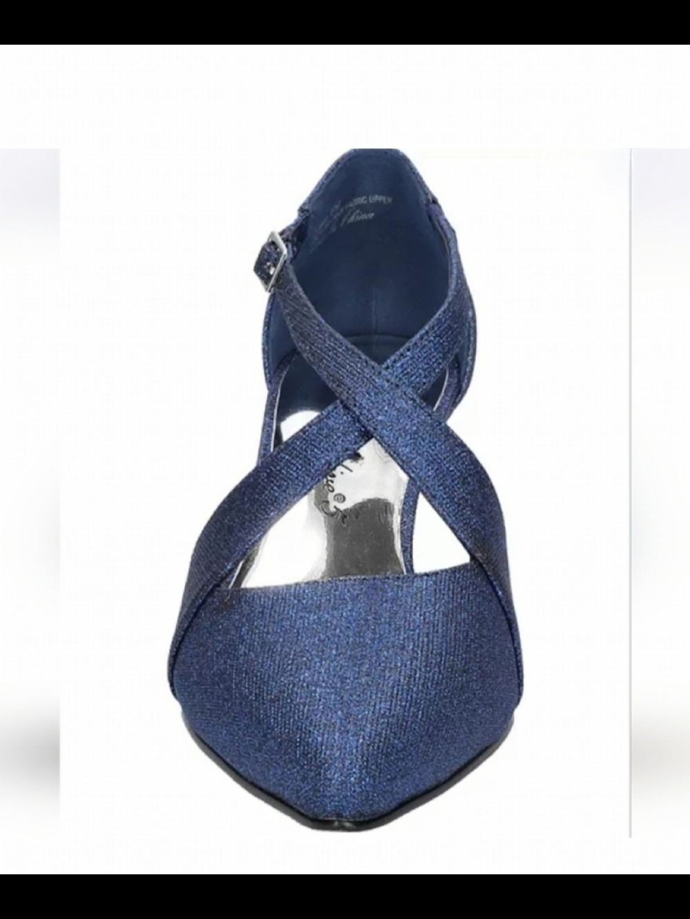 Easy Street Navy Crisscross Pointed Toe Heels